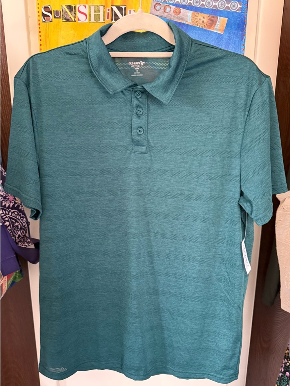 NWT Old Navy Men's ACTIVE CORE Collection, Dark Teal Short-Sleeve Polo, Medium
